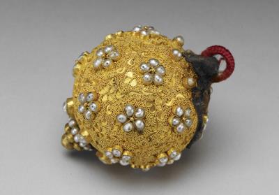 图片[2]-Gold overlay button inlaid with seed pearls, Qing dynasty, 18th-19th c., work of the Muslim regions-China Archive